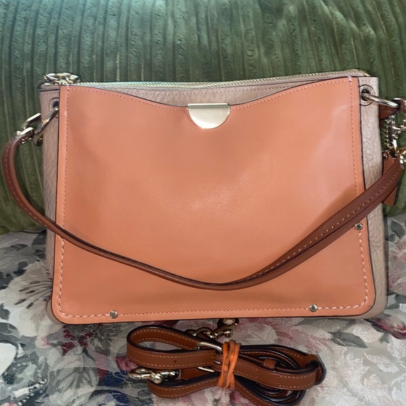 COACH DREAMER SUNRISE LEATHER & SUEDE COLOR BLOCK HANDBAG / CROSSBODY RARE EUC - Picture 2 of 14